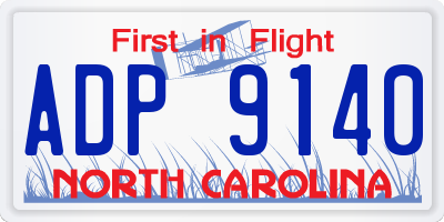 NC license plate ADP9140