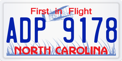 NC license plate ADP9178