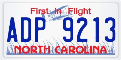 NC license plate ADP9213