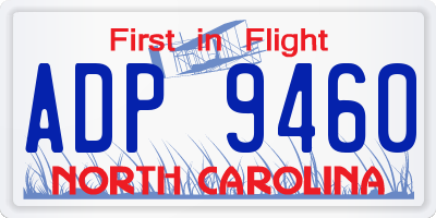 NC license plate ADP9460
