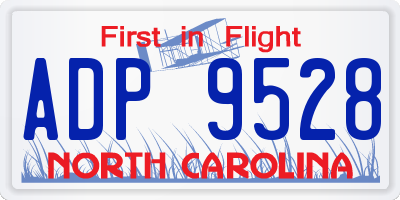 NC license plate ADP9528