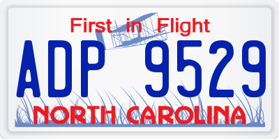 NC license plate ADP9529
