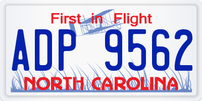NC license plate ADP9562