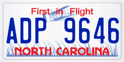 NC license plate ADP9646