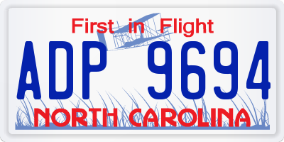 NC license plate ADP9694