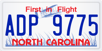 NC license plate ADP9775
