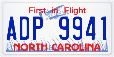 NC license plate ADP9941