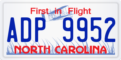 NC license plate ADP9952