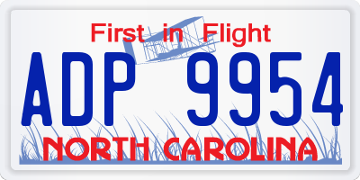 NC license plate ADP9954