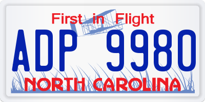 NC license plate ADP9980