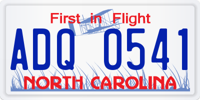 NC license plate ADQ0541