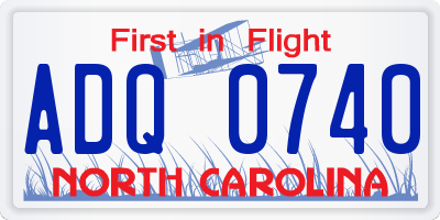 NC license plate ADQ0740