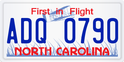 NC license plate ADQ0790