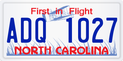 NC license plate ADQ1027