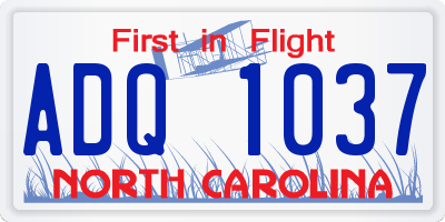 NC license plate ADQ1037