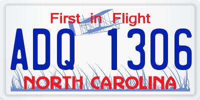 NC license plate ADQ1306