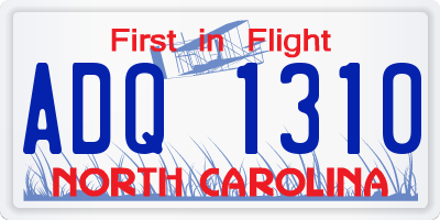 NC license plate ADQ1310