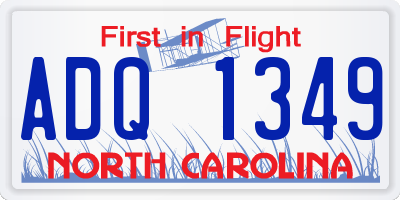 NC license plate ADQ1349