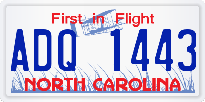NC license plate ADQ1443