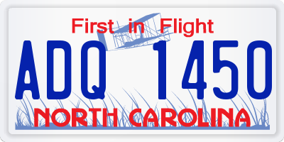 NC license plate ADQ1450