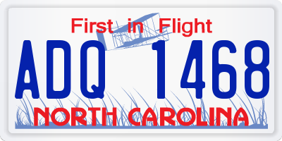 NC license plate ADQ1468