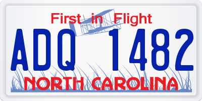 NC license plate ADQ1482