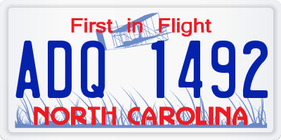 NC license plate ADQ1492