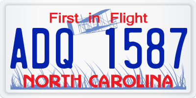 NC license plate ADQ1587