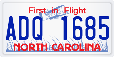 NC license plate ADQ1685