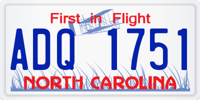 NC license plate ADQ1751