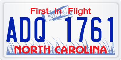 NC license plate ADQ1761