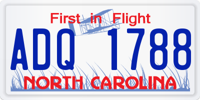 NC license plate ADQ1788