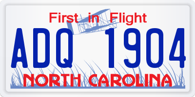 NC license plate ADQ1904