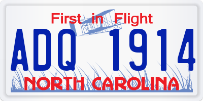 NC license plate ADQ1914