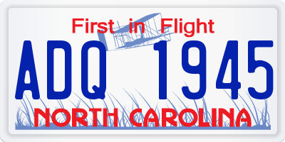 NC license plate ADQ1945