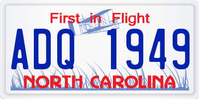 NC license plate ADQ1949