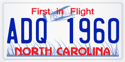 NC license plate ADQ1960