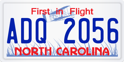 NC license plate ADQ2056