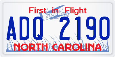 NC license plate ADQ2190