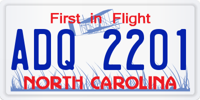 NC license plate ADQ2201