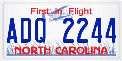 NC license plate ADQ2244