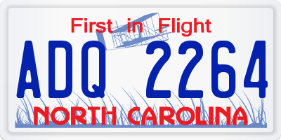 NC license plate ADQ2264