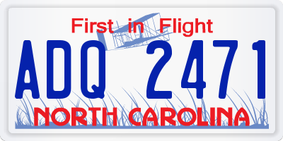 NC license plate ADQ2471