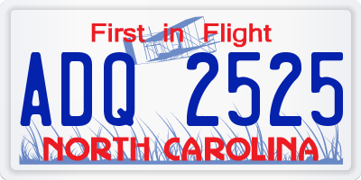 NC license plate ADQ2525