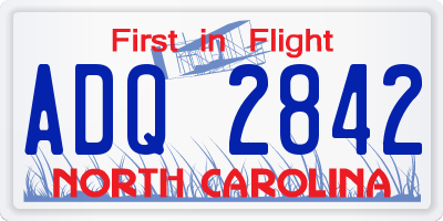 NC license plate ADQ2842
