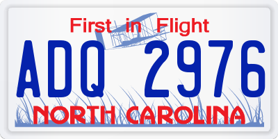 NC license plate ADQ2976