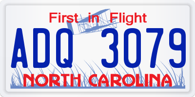 NC license plate ADQ3079