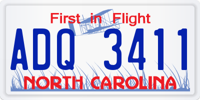 NC license plate ADQ3411