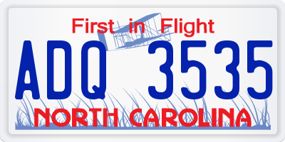 NC license plate ADQ3535