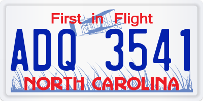 NC license plate ADQ3541